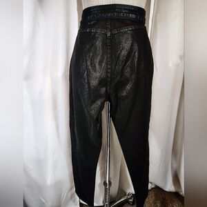 NYDJ TAG Pant Leggings, Women Black Skinny,ZipUp Patterned Leg Stripe,Stretch,10